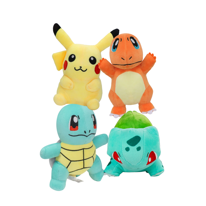 Pokémon Plush Toys – Charmander, Squirtle & Bulbasaur Stuffed Animals for Kids