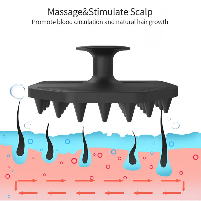 Shampoo Brush Silicone Scalp Massager – Soft Hair Washing Brush for Deep Cleaning