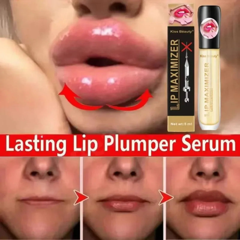 Kiss Beauty Lip Plumper Serum – Long Lasting Lip Plumping Oil Essence for Moisturizing & Lip Care