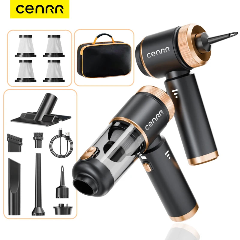 CENRR 2026 Mini Car Vacuum Cleaner 998000Pa Cordless Powerful Handheld Vacuum & Blower