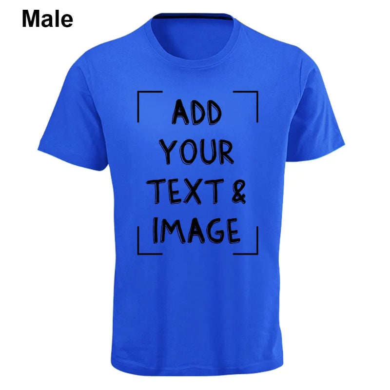 Add Your Text & Image Customizable Crew Neck Short Sleeve T-Shirt