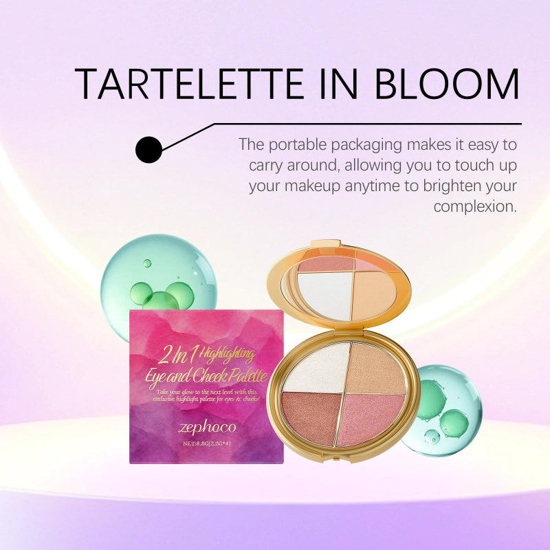 Zephoco 2-in-1 Highlighting Eye and Cheek Palette