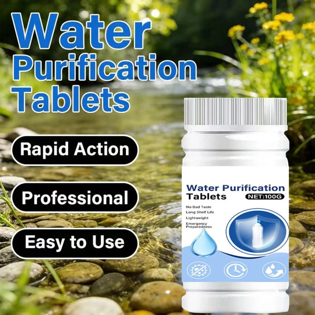 Water Purification Tablets – 100g Bottle for Camping, Hiking, Backpacking & Emergency Kits