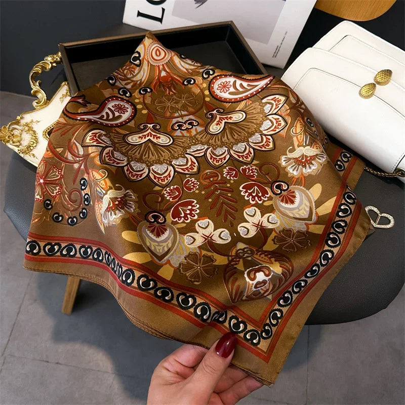 Women’s Luxury Print Neckerchief Scarf for Hair Neck and Handbag