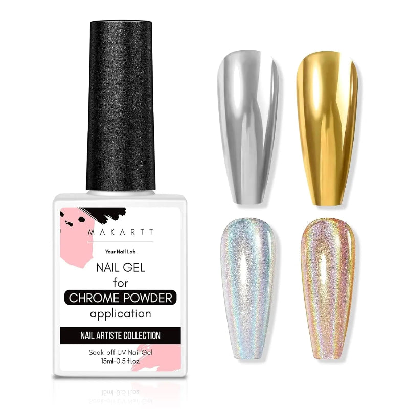 Makartt Nail Gel for Chrome Powder Application - 15ml