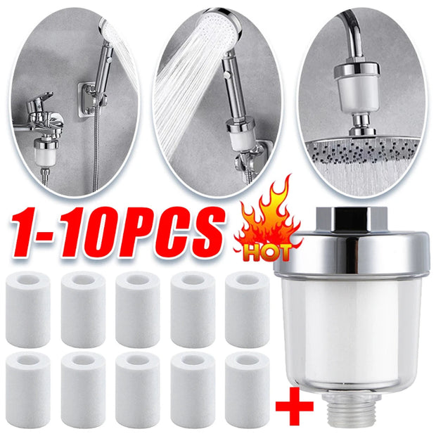 Shower Head Water Filter with Replaceable Cartridge 1-10PCS
