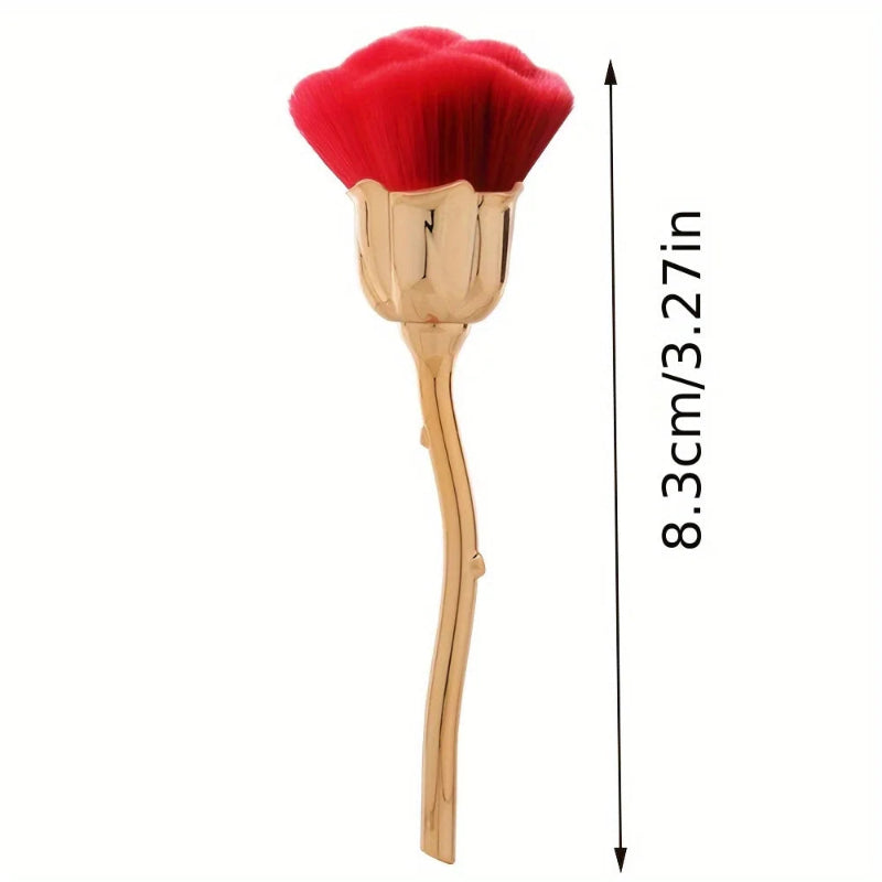 Rose Shaped Nail Dust Brush – Soft Bristle Makeup, Foundation & Powder Blusher Beauty Brush