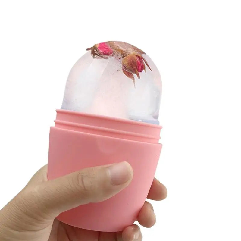 Rose Silicone Ice Roller Facial Massage Tool for Eye Puffiness Skin Care Cooling Beauty Treatment