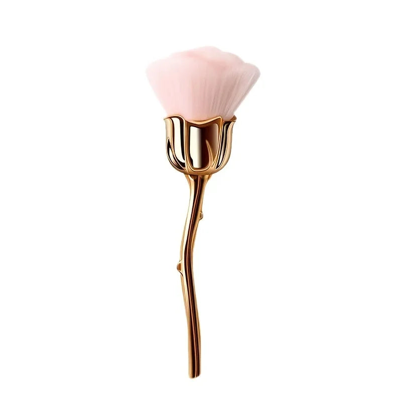 Rose Shaped Nail Dust Brush – Soft Bristle Makeup, Foundation & Powder Blusher Beauty Brush