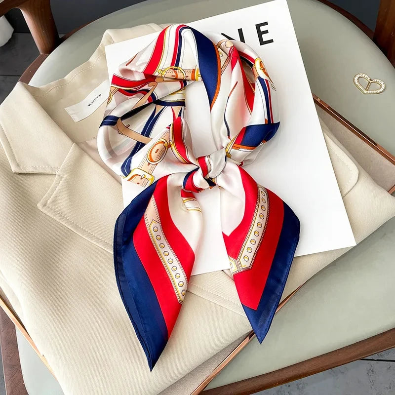 Women’s Printed Square Hair Scarf for Neck and Bag Styling