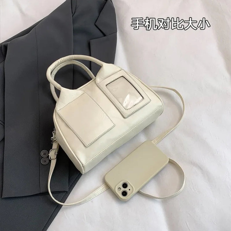 Women’s Transparent Display Window Crossbody Handbag with Top Handles