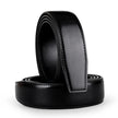 Rongke POLO Luxury Black Leather Belt with Polished Metal Buckle