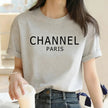CHANNEL PARIS Women’s Letter Print Short Sleeve T-Shirt