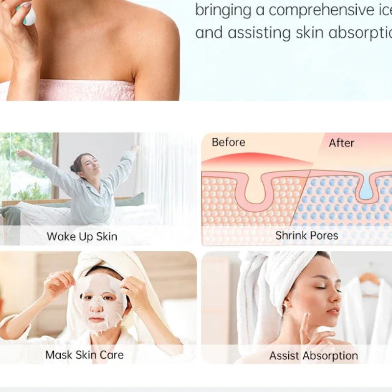 Face Ice Roller with 2 Heads – Cooling Facial Massage Tool for Eyes, Face & Neck Skin Care Therapy