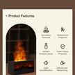 VISSKO Creative Fireplace Air Humidifier with LED Flame Light, Aroma Essential Oil Diffuser, Remote Control & Auto-Off Function