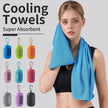 2 Pack Portable Round Silicone Covered Cooling Towel – Quick Drying Fitness Sports Towels for Outdoor Activities