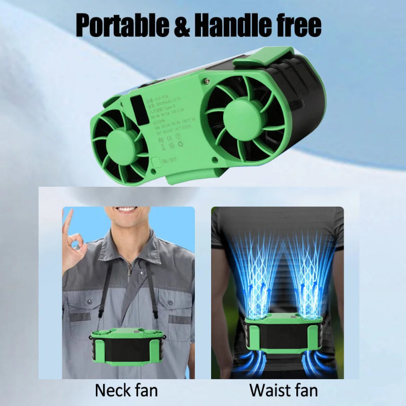TIASTHAN 30000mAh Rechargeable Waist Clip Fan with 7 Speeds, Digital Display and Power Bank Function