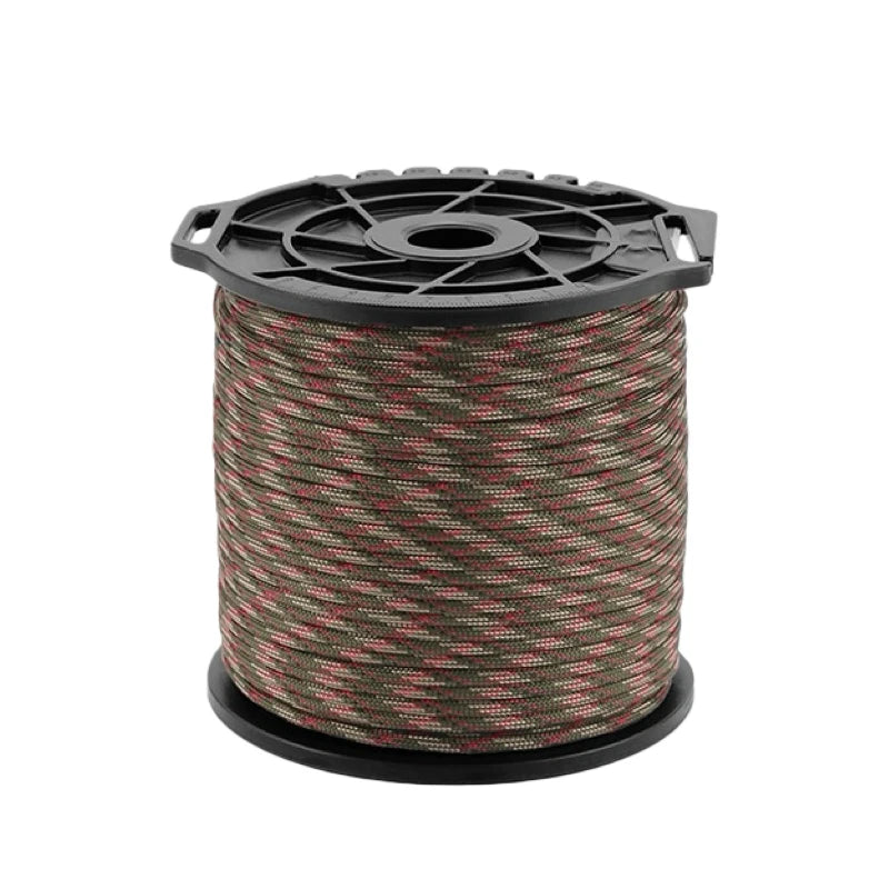 650LB Paracord 100M 9 Core 4mm Military Tactical Parachute Rope Spool for Outdoor Survival, Camping & DIY Projects
