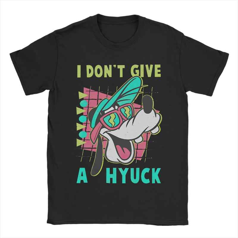 “I DON’T GIVE A HYUCK” Cartoon Graphic Crew Neck Short Sleeve T-Shirt