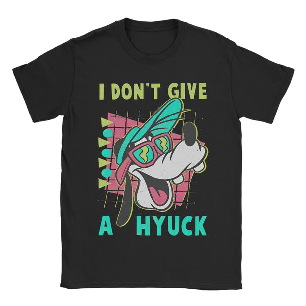 “I DON’T GIVE A HYUCK” Cartoon Graphic Crew Neck Short Sleeve T-Shirt