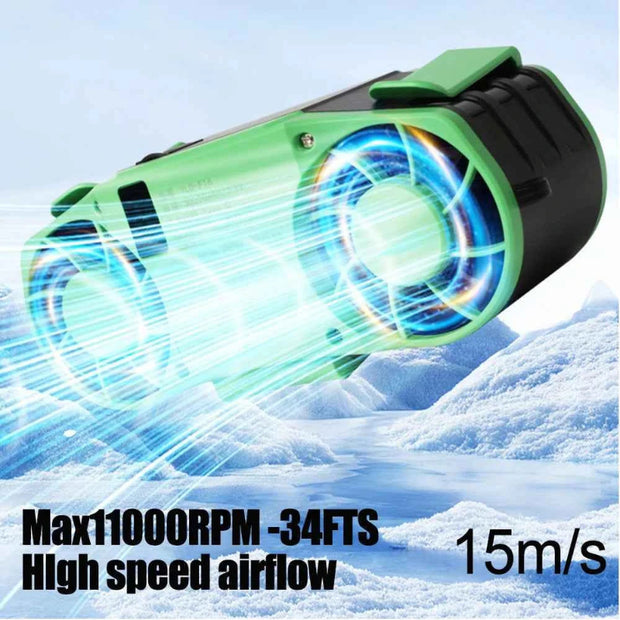 Rechargeable Waist Clip Fan 30000mAh 7 Speed 11000RMP Strong Airflow Personal Fan for Hiking Camping Travel Electric Cooling Fan