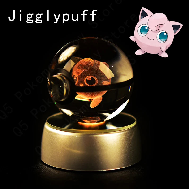 Potdemiel 3D Pokémon Crystal Ball 5cm with LED Lamp Base