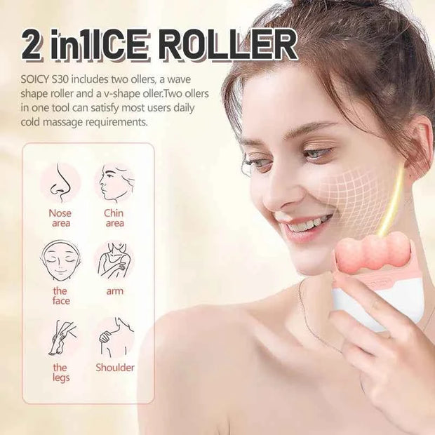 2-in-1 Beiyakes Ice Roller for Face and Eye Relief Eye Puffiness Migraine Pain Relief Summer Cooling Facial Skin Care Products