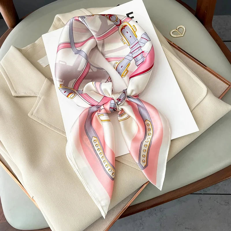 Women’s Printed Square Hair Scarf for Neck and Bag Styling