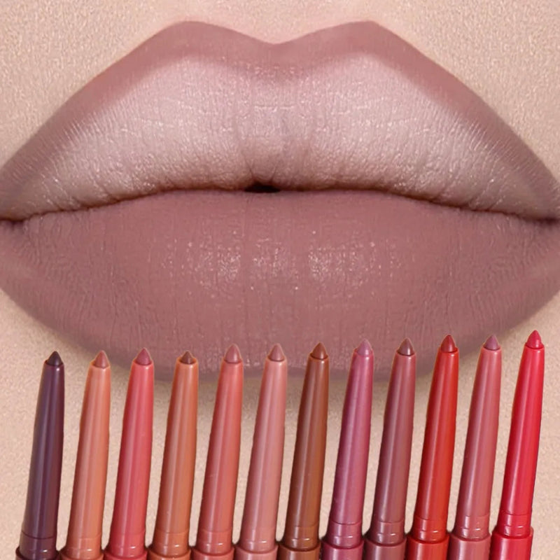Matte Mauve Lipstick Pencil – Long-Lasting Waterproof Non-Stick Velvet Lipliner Crayon