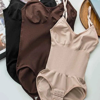 3-Piece Shapewear Bodysuit Set – Women’s Adjustable Body Shaper | Black, Brown & Beige