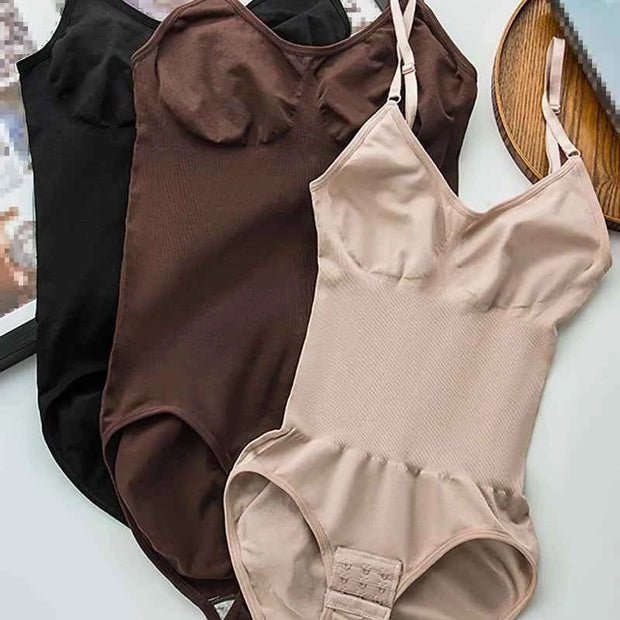 3-Piece Shapewear Bodysuit Set – Women’s Adjustable Body Shaper | Black, Brown & Beige