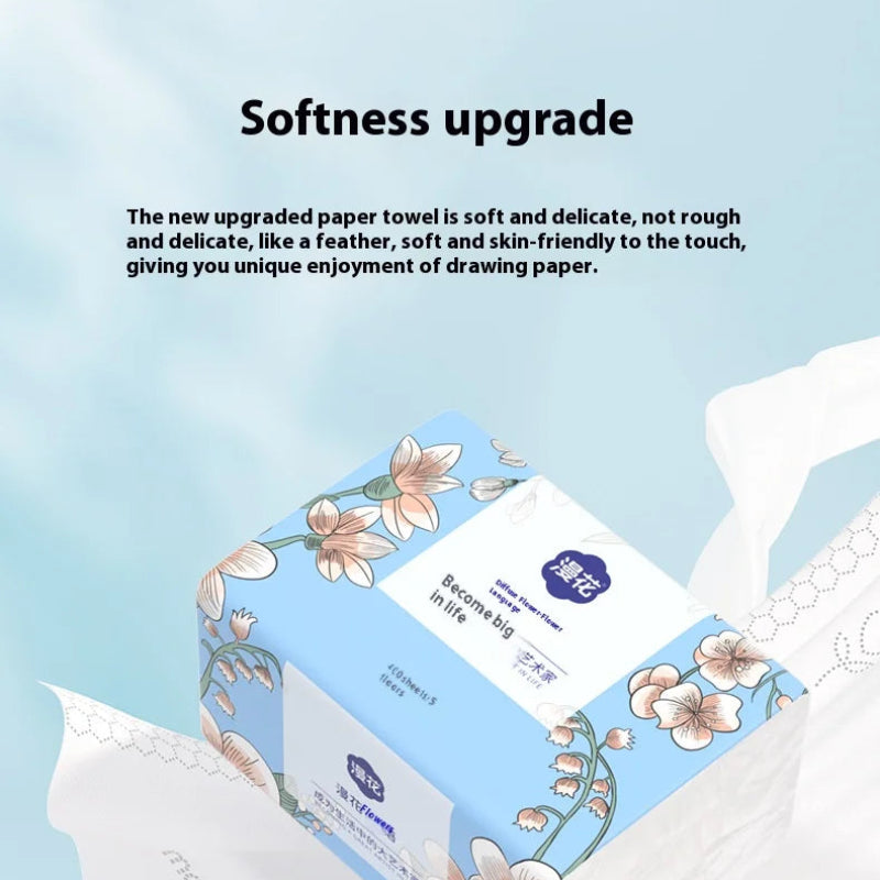 Blooming 5-Layer Tissue Paper – Thick Flexible Blue Floral Tissue Pack