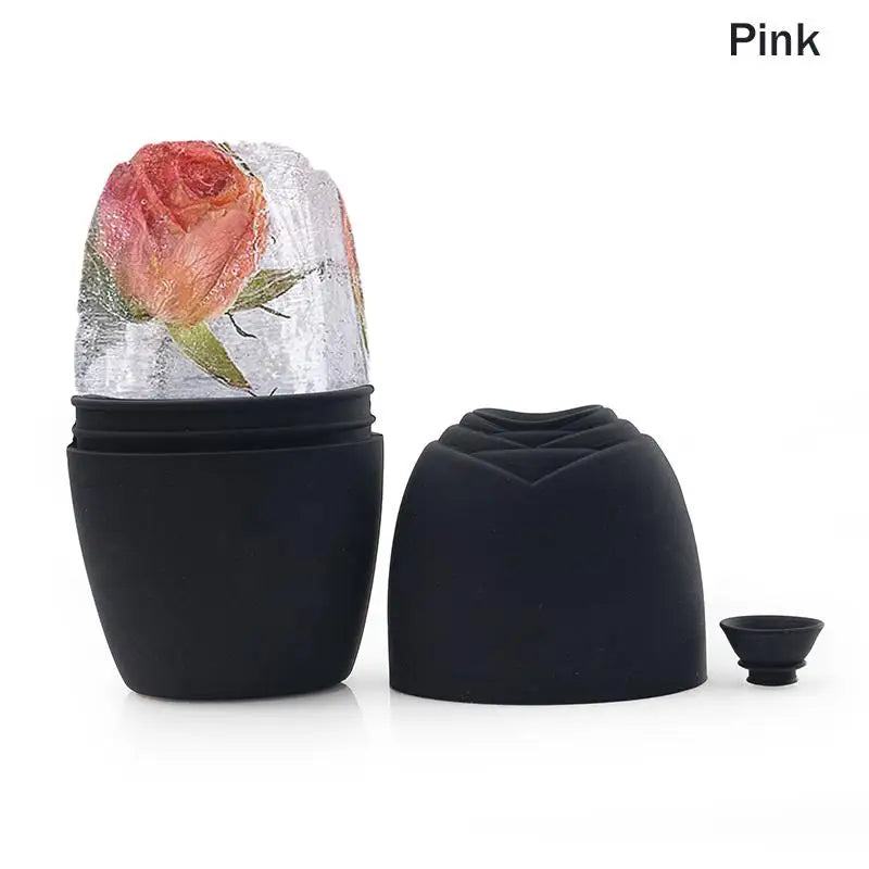 Rose Silicone Ice Roller Facial Massage Tool for Eye Puffiness Skin Care Cooling Beauty Treatment