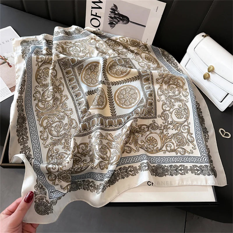 Women’s Printed Square Hair Scarf for Neck and Bag Styling