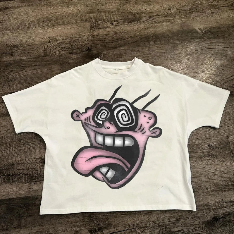 Graphic Cartoon Face T-Shirt – Funny & Unique Short Sleeve Tee | Unisex Cotton Shirt