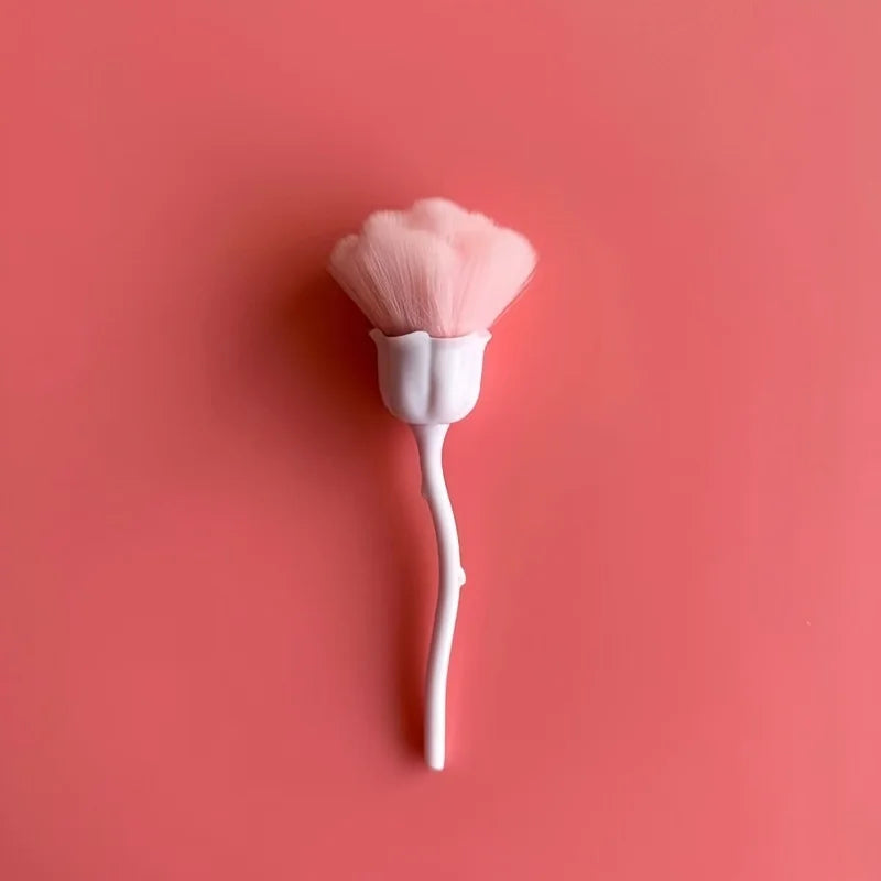 Rose Shaped Nail Dust Brush – Soft Bristle Makeup, Foundation & Powder Blusher Beauty Brush