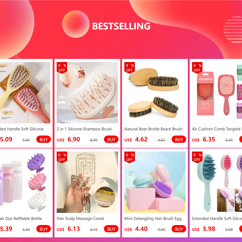 Shampoo Brush Silicone Scalp Massager – Soft Hair Washing Brush for Deep Cleaning