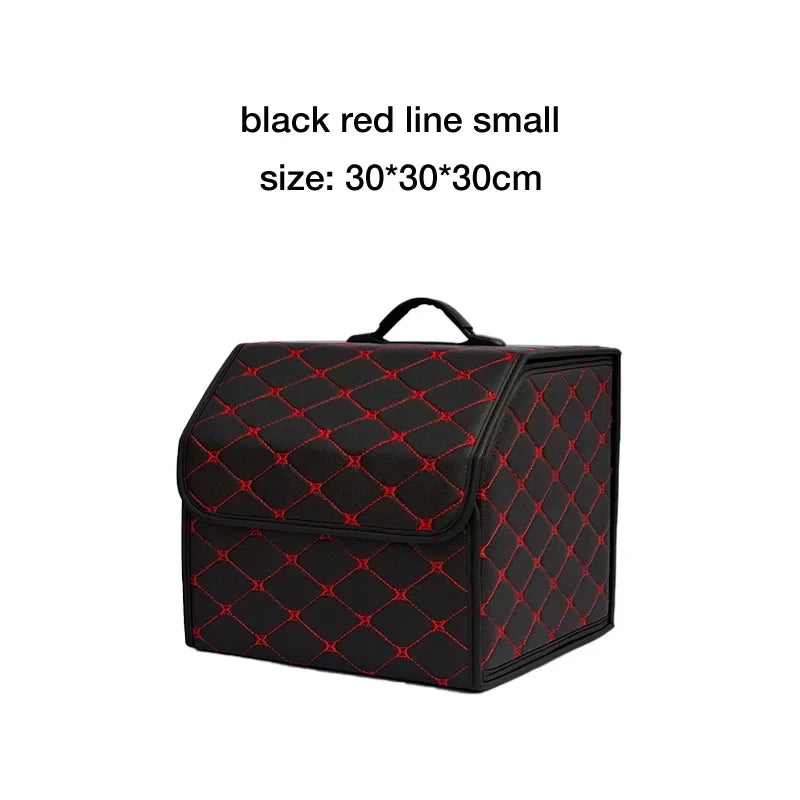 Car Trunk Organizer Box Large Capacity Folding Leather Storage Bag