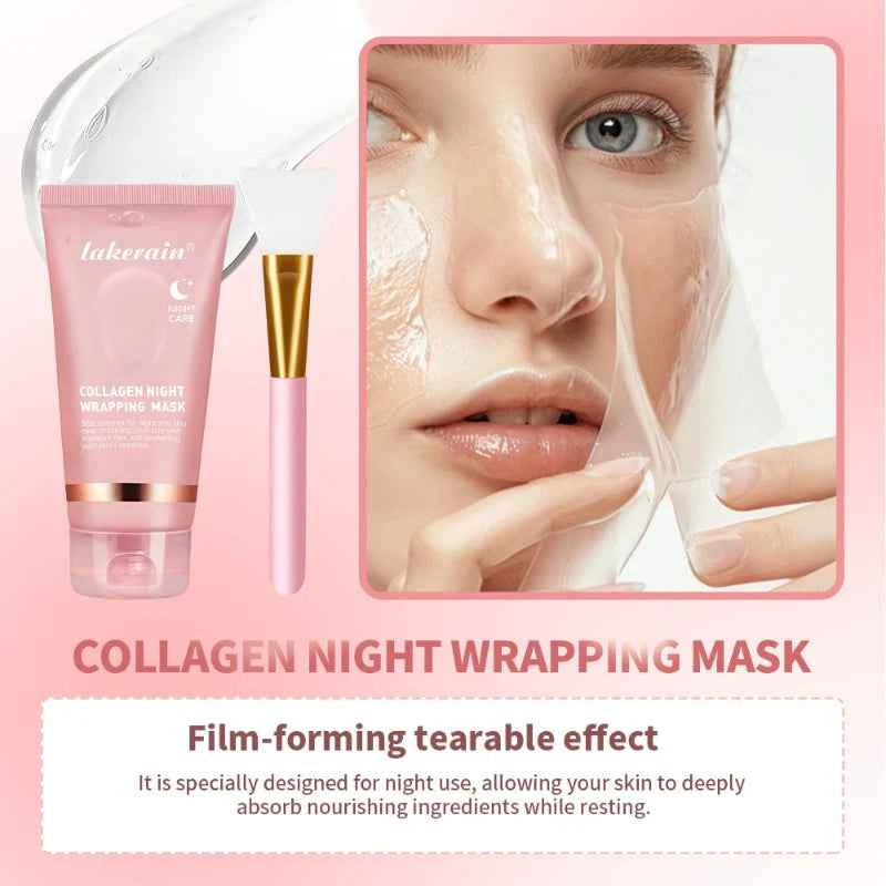 Korean Collagen Overnight Wrapping Peel Off Facial Mask Moisturizing Hydrating Brightening Skin Care Mask