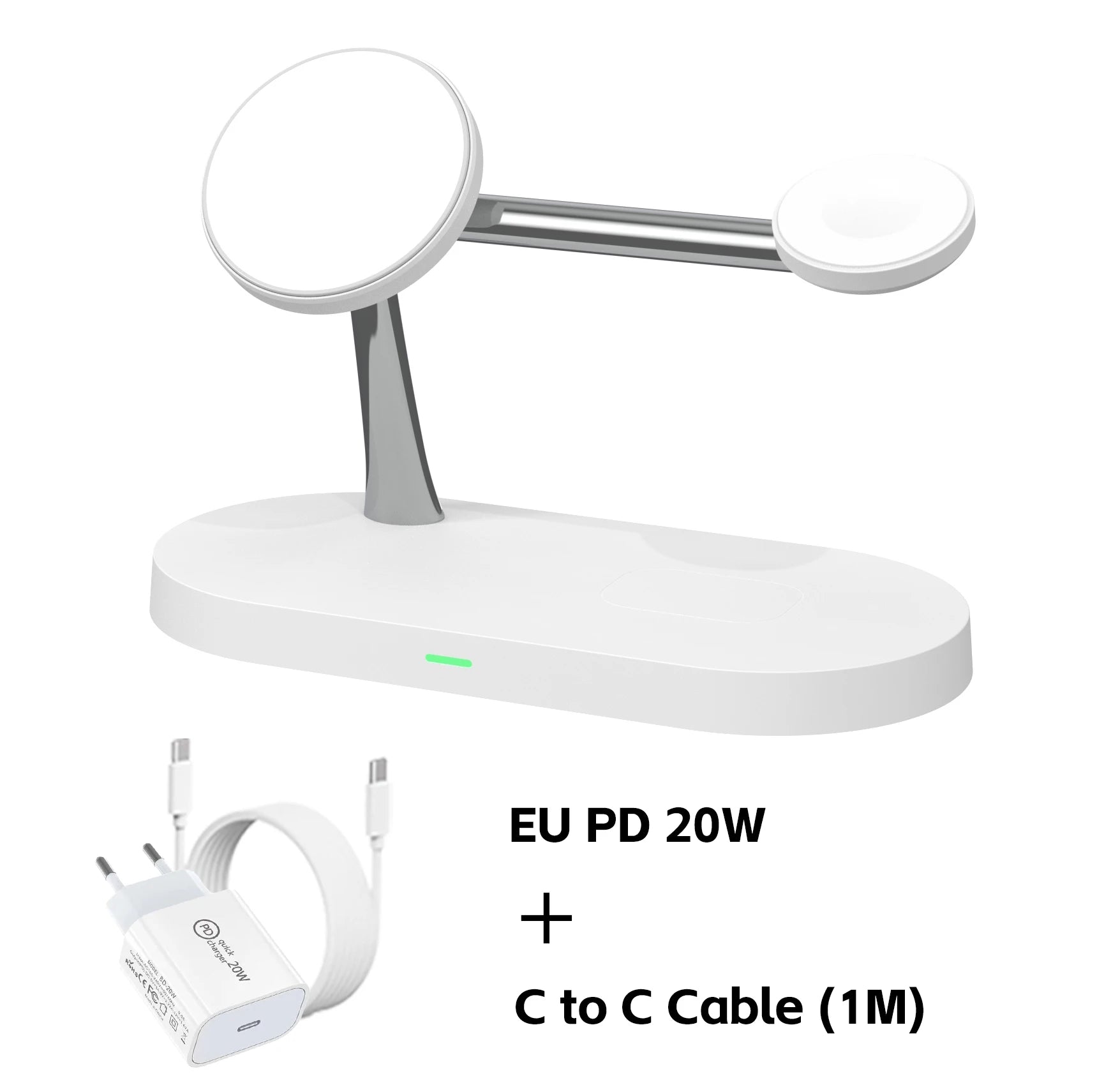3-in-1 Magnetic Wireless Charger Stand – Fast Charging Station for iPhone, Apple Watch & AirPods