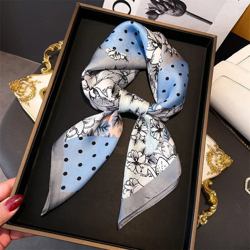 Women’s Luxury Print Neckerchief Scarf for Hair Neck and Handbag