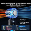 100-Speed Handheld Cooling Fan with LED Display, Folding Stand & Neck-Hanging Design