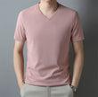 Men’s Solid V-Neck Short-Sleeve Casual T-Shirt – Multiple Colors