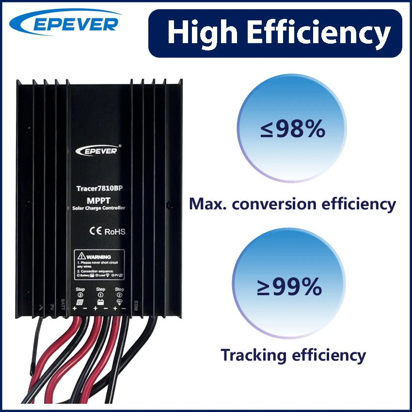 EPEVER 30A MPPT Solar Charge Controller 12V/24V Waterproof IP68 Tracer7810BP Solar Regulator