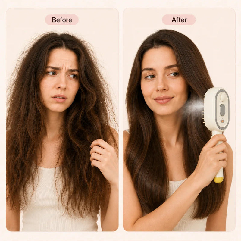 Air Cushion Massage Comb – Hair Brush, Steam Brush & Spray