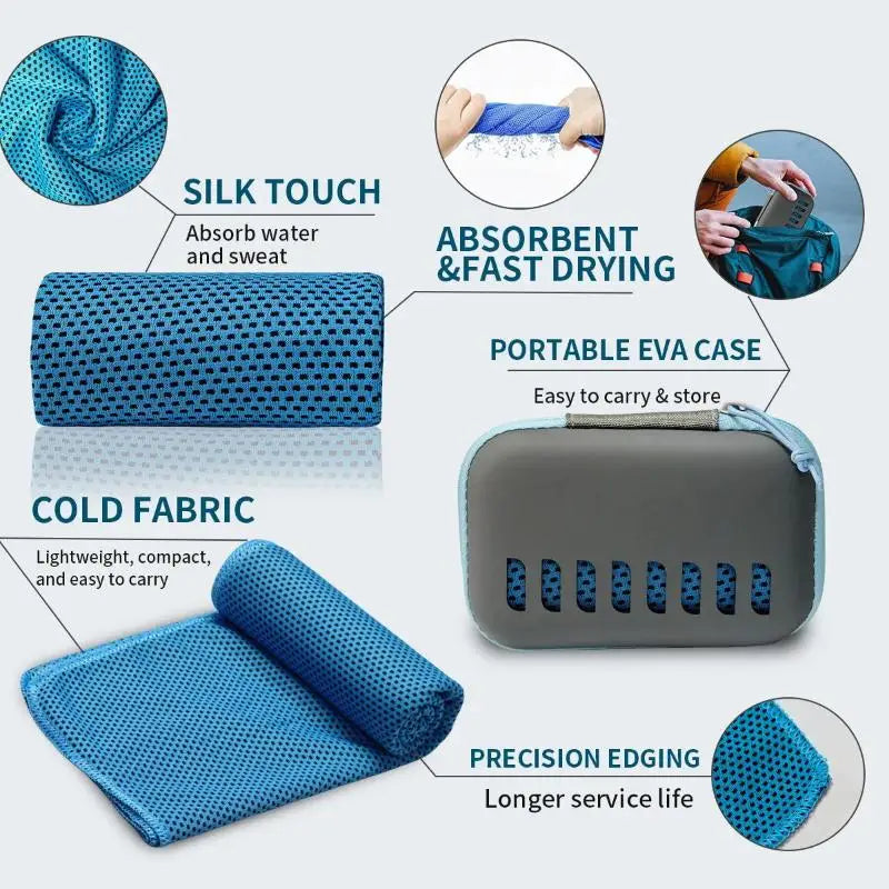 30×80cm Cooling Sports Towel with EVA Case