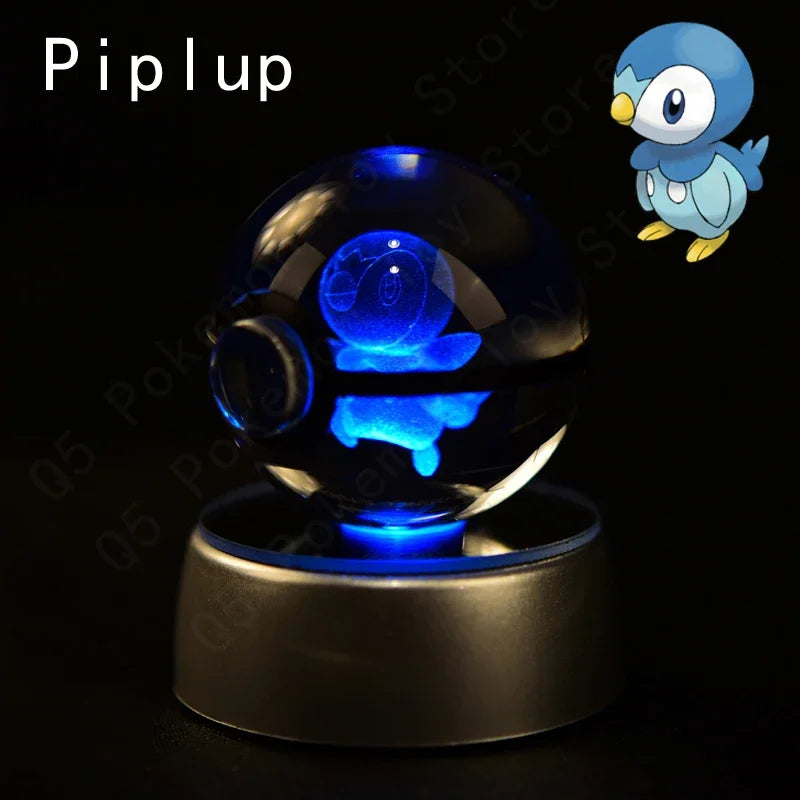3D Pokémon Crystal Ball 5cm with Multicolor LED Base