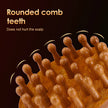 Wooden Body Massage Brush with 28 and 33 Rounded Comb Teeth, Finger Grip Handle & Hand Strap