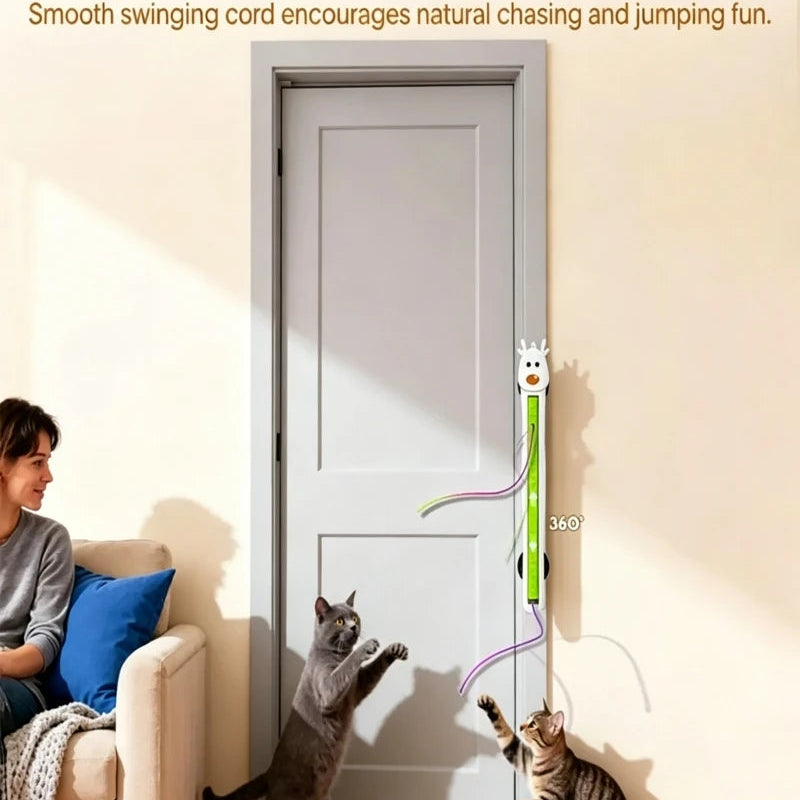 Automatic Interactive Cat Toy Flying Rope | Self Play Motion Teaser Toy for Cats & Kittens Stress Relief
