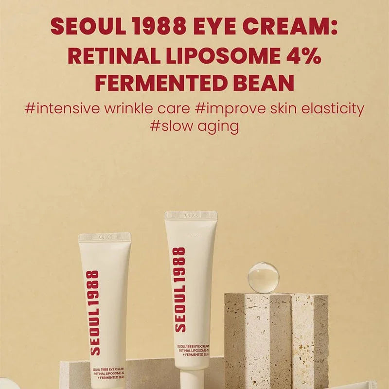 Seoul 1988 Retinol Eye Cream 4% Anti Aging Eye Treatment for Dark Circles Wrinkles Puffiness